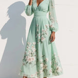 Aurelia | Vestido midi com decote em V