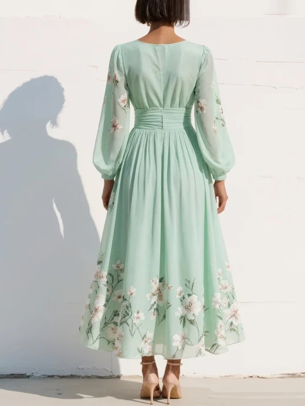 Aurelia | Vestido midi com decote em V