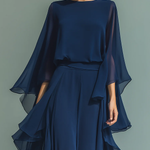 Aurora | Conjunto Elegante em Chiffon com Folhos