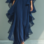 Aurora | Conjunto Elegante em Chiffon com Folhos