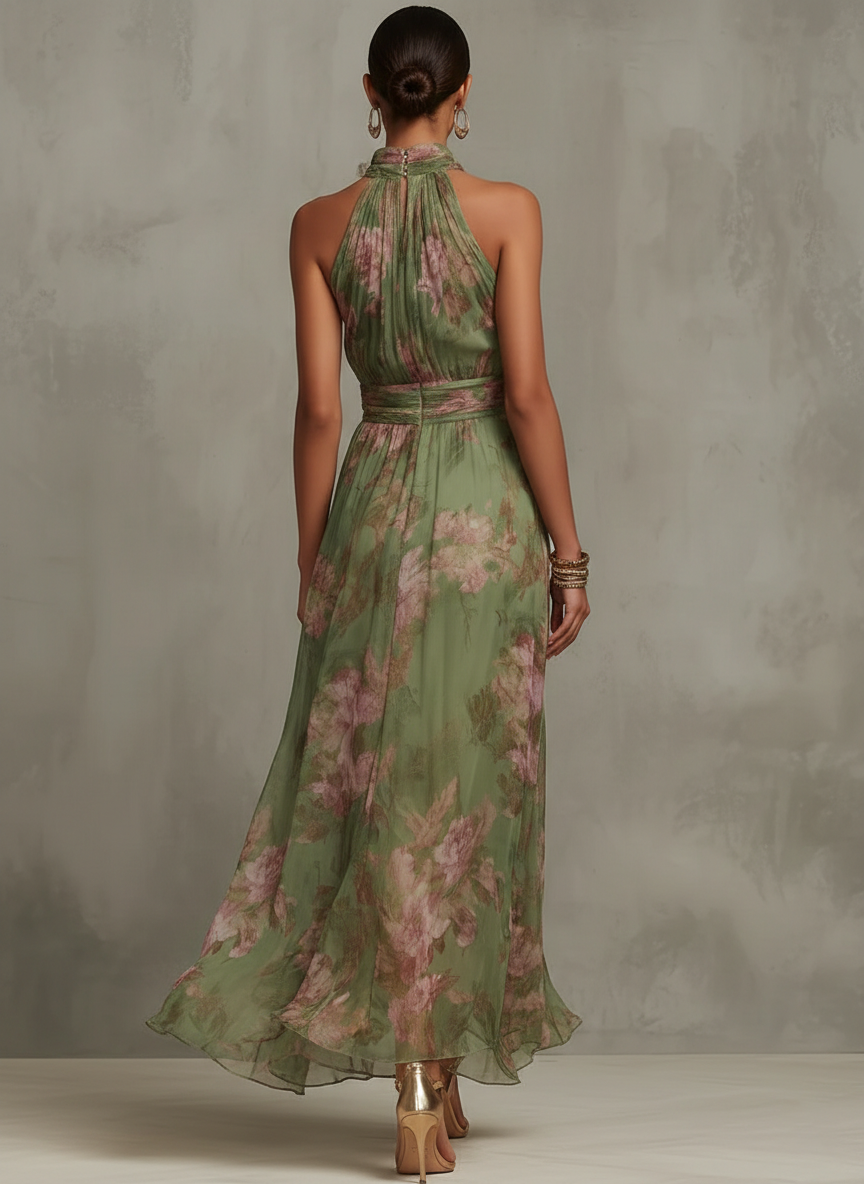 Livia - Elegante Maxivestido com Padrão Floral