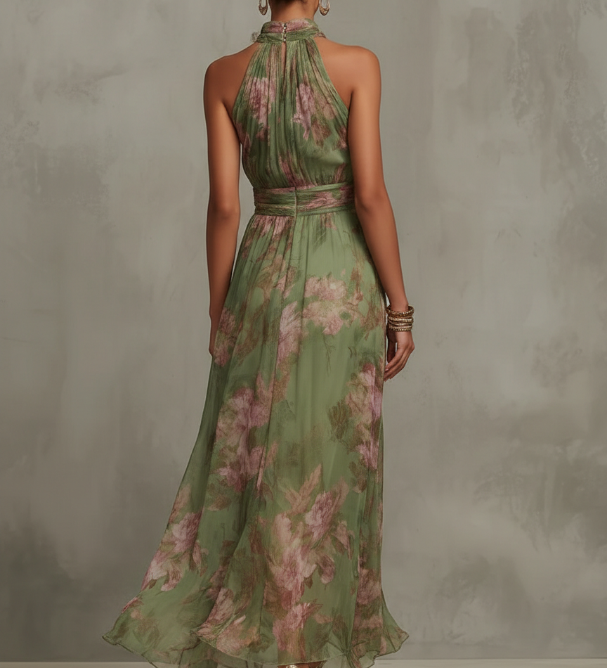 Livia - Elegante Maxivestido com Padrão Floral