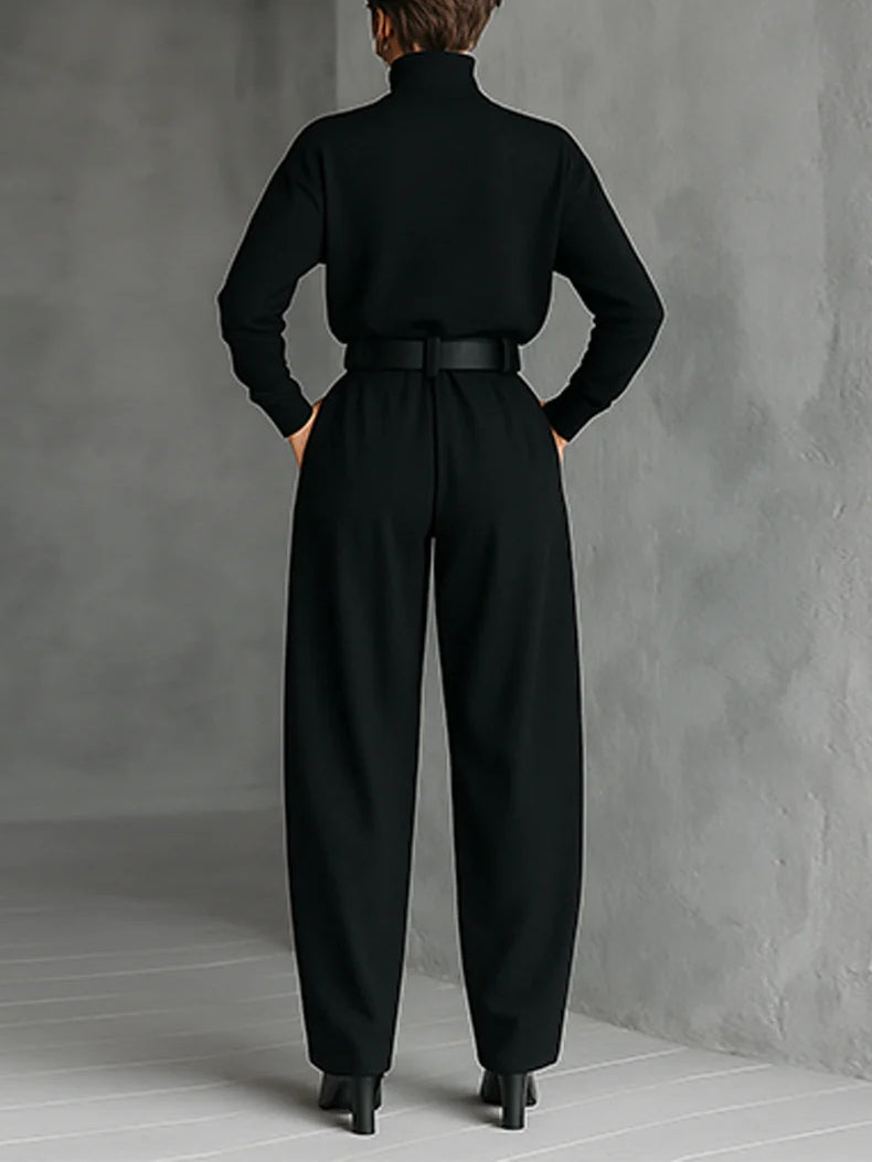 Victoire | Conjunto Preto com Gola Alta & Calças