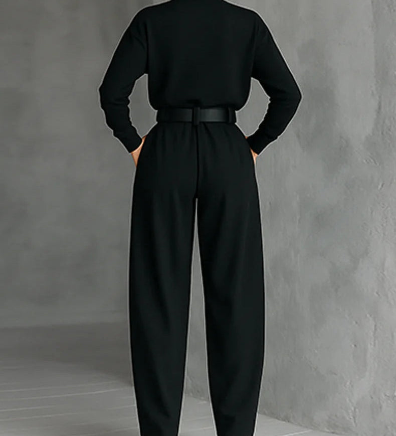 Victoire | Conjunto Preto com Gola Alta & Calças