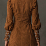 Emilienne | Mini-Robe Vintage em Suédine Bordada