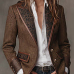 Hollis | Blazer com Painel em Padrão Chevron