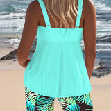 Daphne™ | Calções de tankini de canalé brilhante