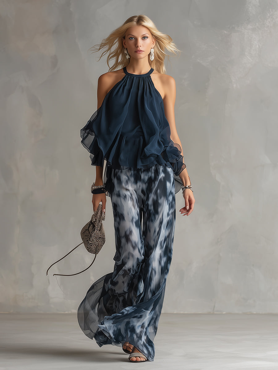 Élise | Conjunto elegante e leve com top fluido e calças largas