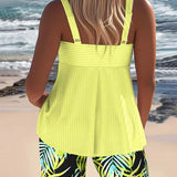 Daphne™ | Calções de tankini de canalé brilhante