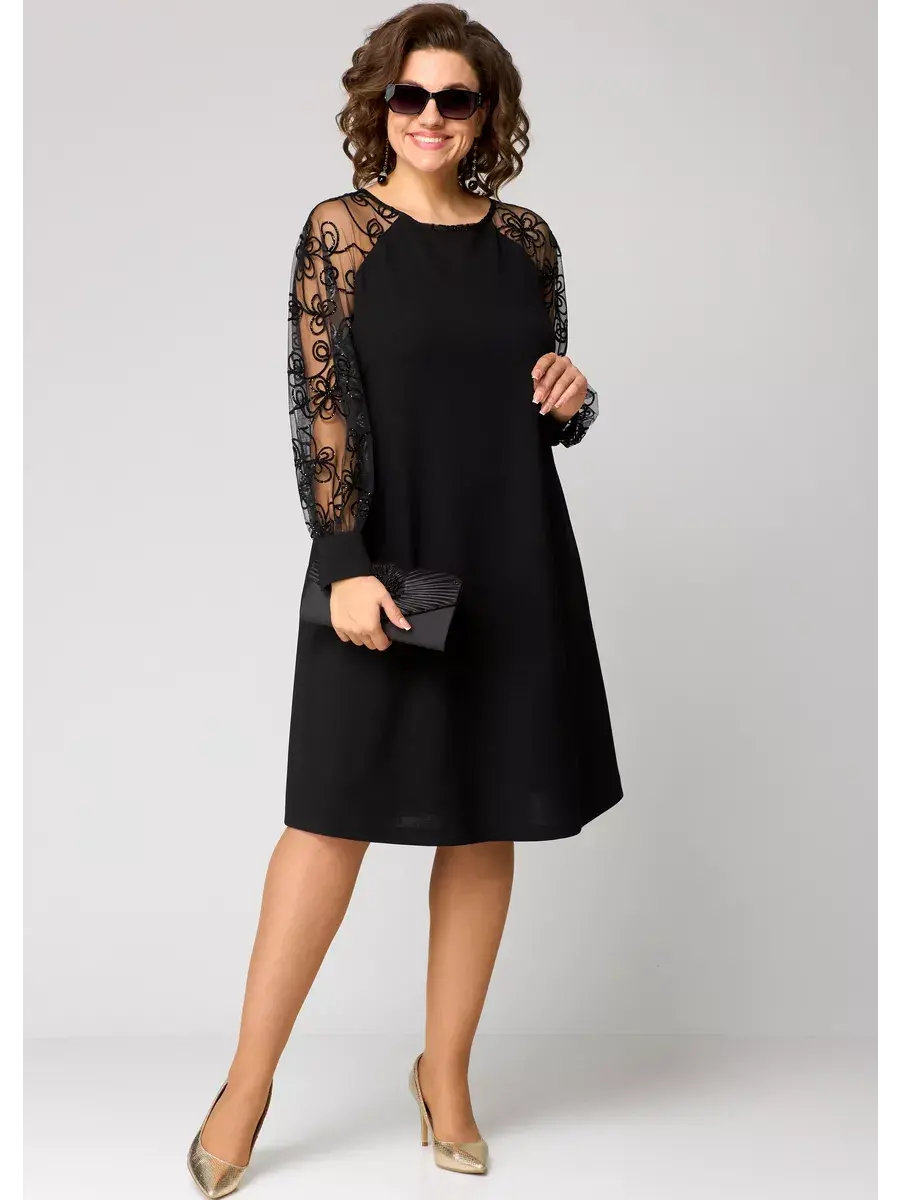 Barbara - Vestido elegante e sensual de renda preta
