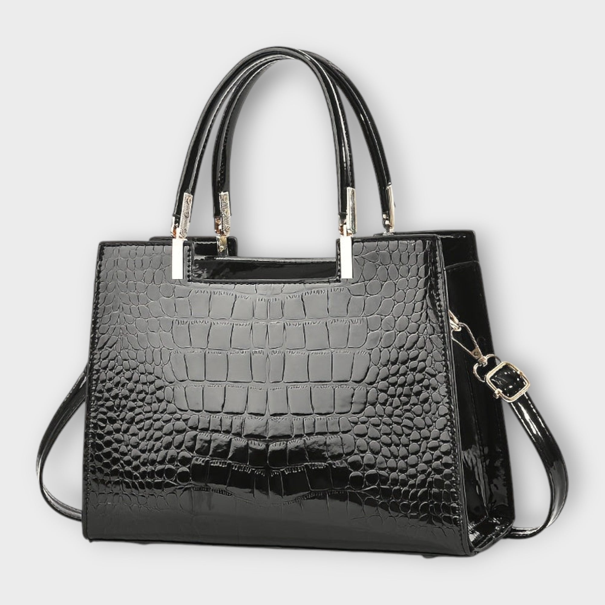 Maison Verdelle - Bolsa de Mão com Padrão de Crocodilo Brilhante