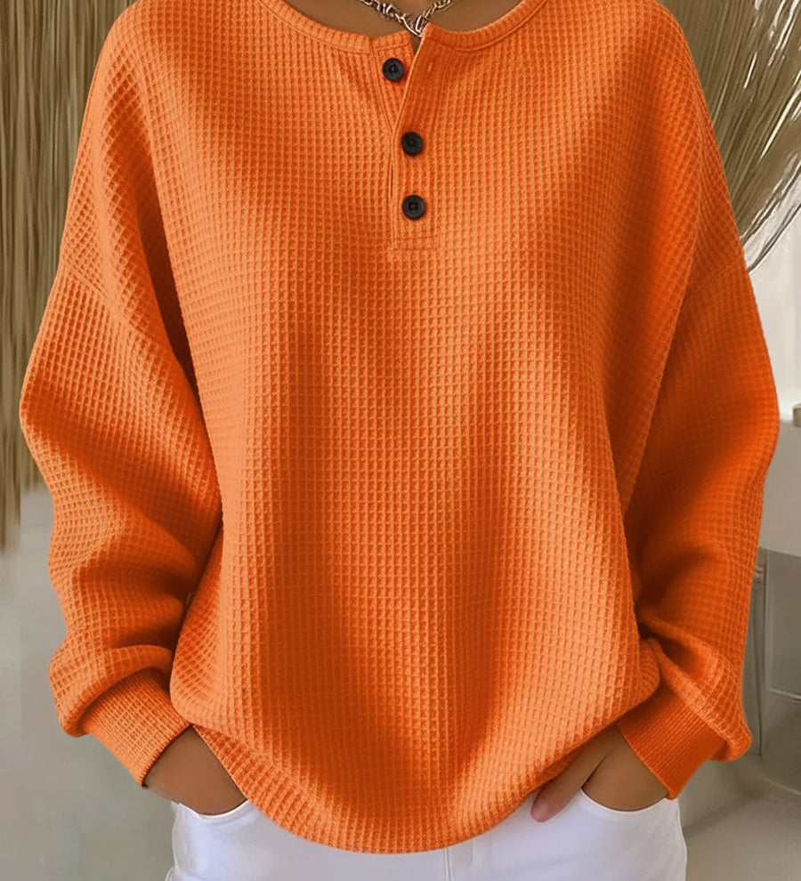 Milagros | Sweater Henley Gofrada