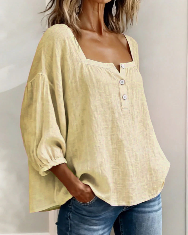 Sherri™ | Blusa elegante com decote quadrado