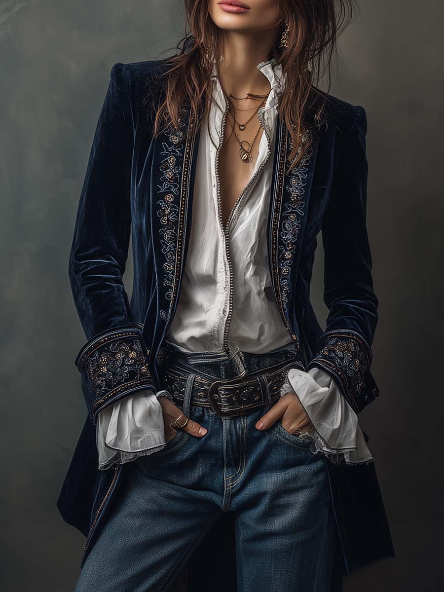 Gabrielle | Casaco Longo Bordado