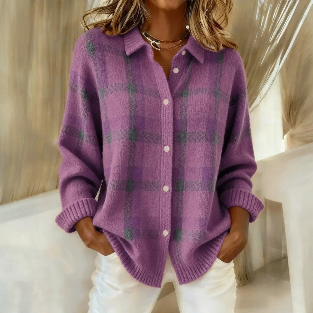 Janette™ | Pull em malha xadrez