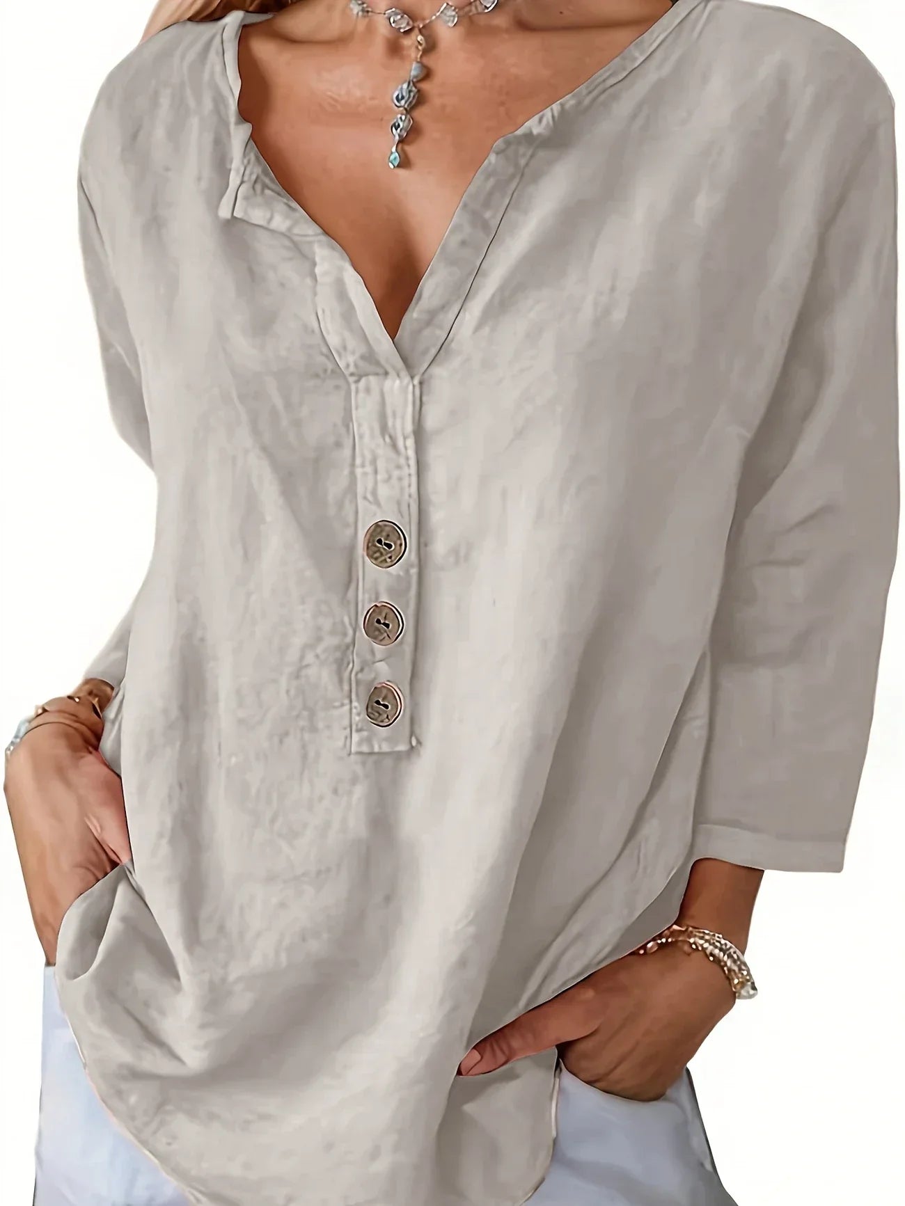 Solénya™ | Blusa de algodão-linho