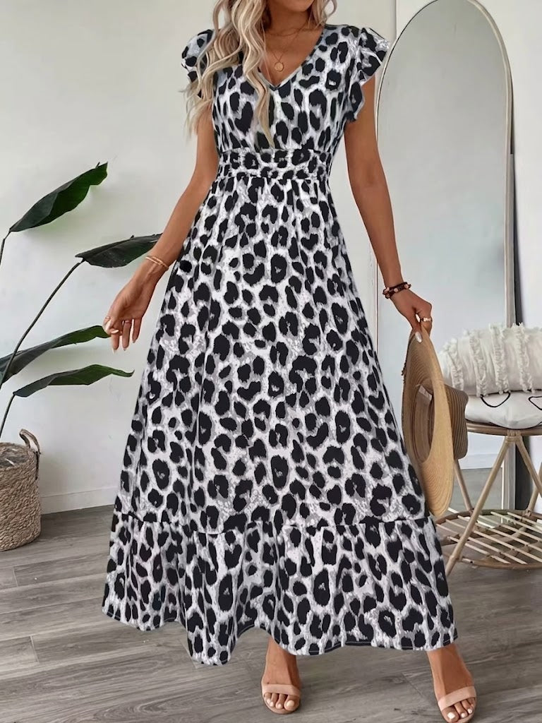 Candela | Vestido maxi barroco com decote em V