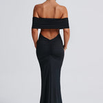 Tindra | Robe longa Bardot refinada