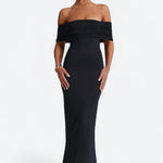 Tindra | Robe longa Bardot refinada