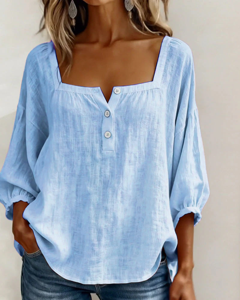 Sherri™ | Blusa elegante com decote quadrado