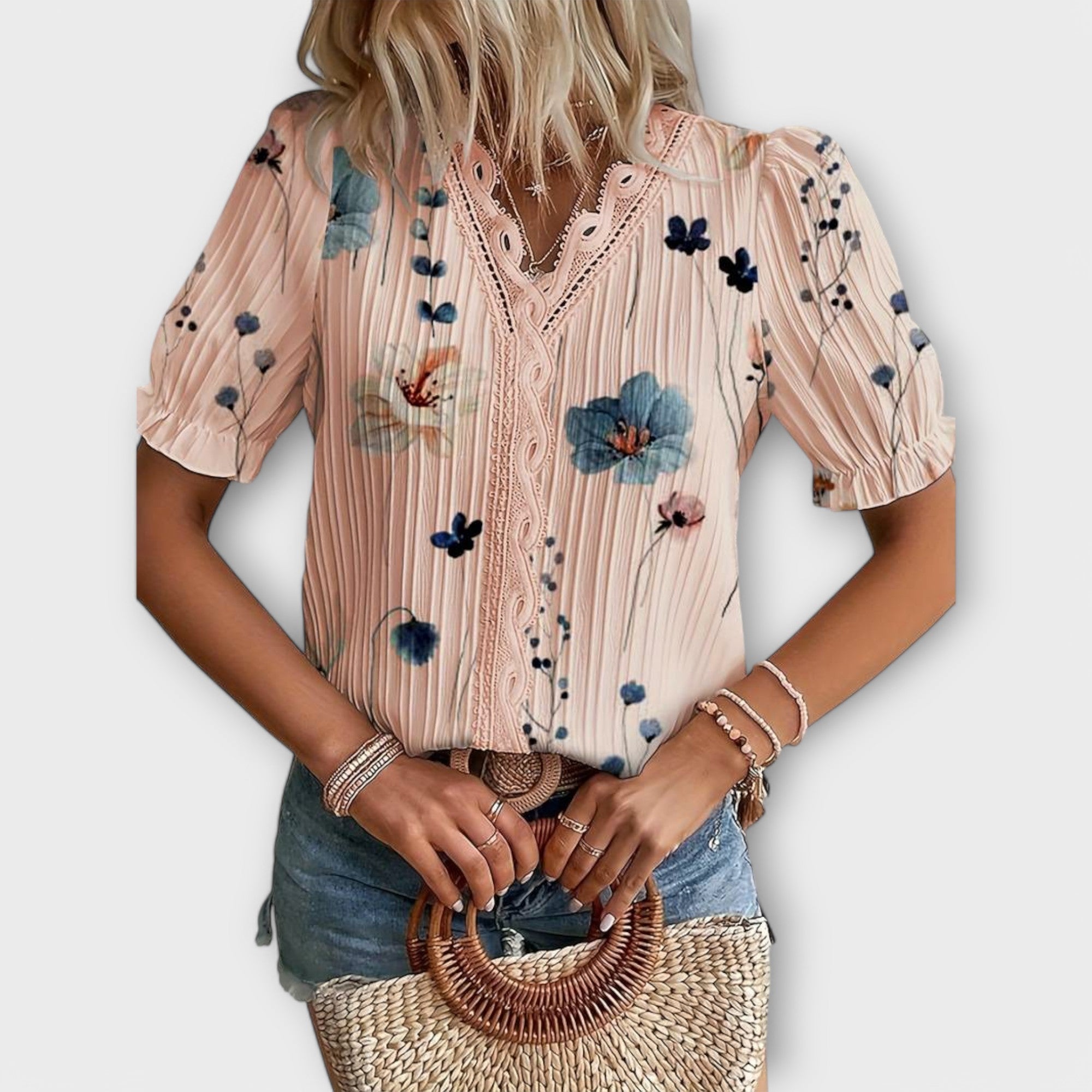 Emília - Blusa com decote em V