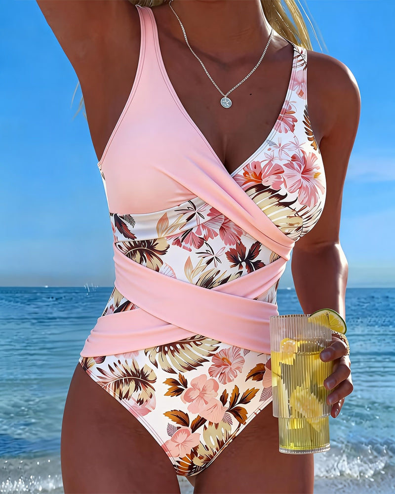 LAIA™ | Fato de Banho Floral Contrastante