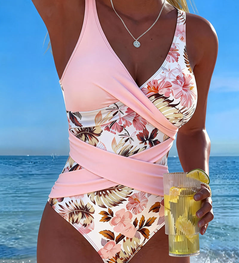 LAIA™ | Fato de Banho Floral Contrastante