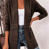 Elegante Cardigan para Mulheres - Frente Aberta & Cintura Ajustada