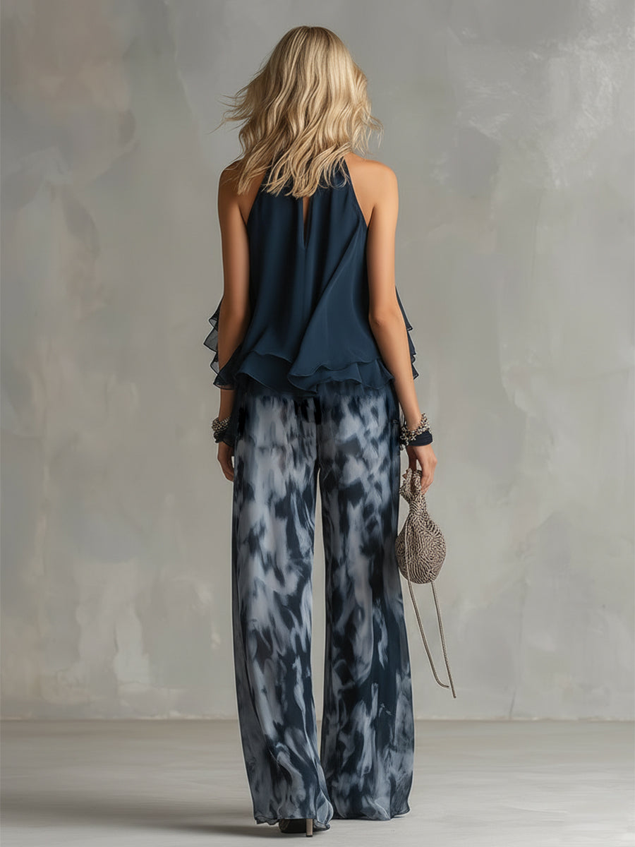 Élise | Conjunto elegante e leve com top fluido e calças largas