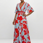 Florença | Robe maxi com flores e decote em V