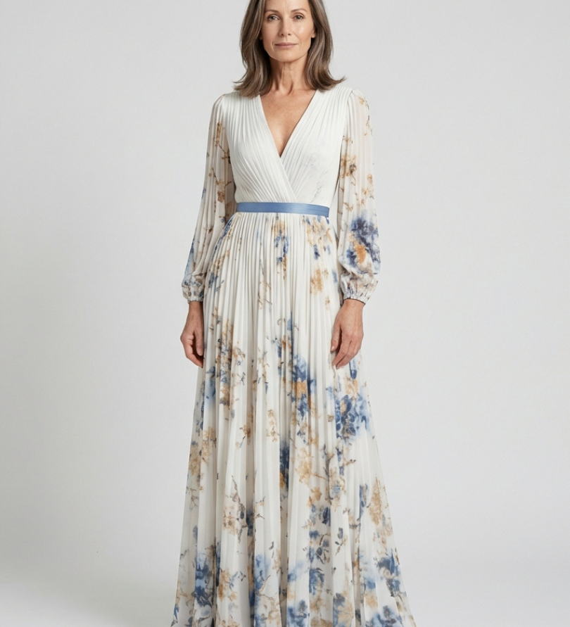 Anaïs | Vestido Maxi Floral com Mangas Longas