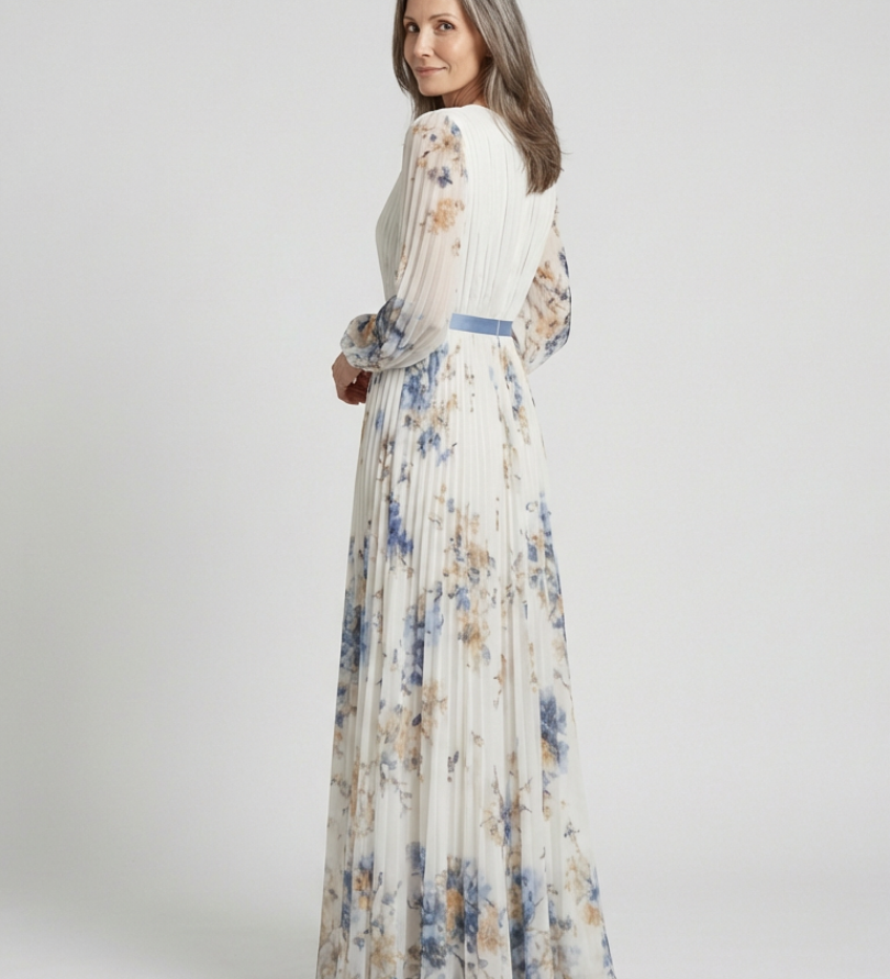 Anaïs | Vestido Maxi Floral com Mangas Longas