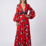 Léa | Vestido maxi de mangas longas e cintura atada