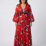 Léa | Vestido maxi de mangas longas e cintura atada