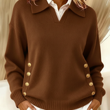 Vicenta | Jersey com Gola Polo e Botões