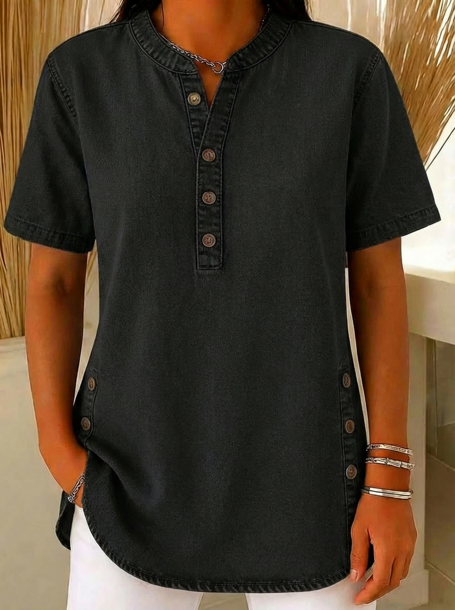 Apolline™ | Blusa em denim de algodão