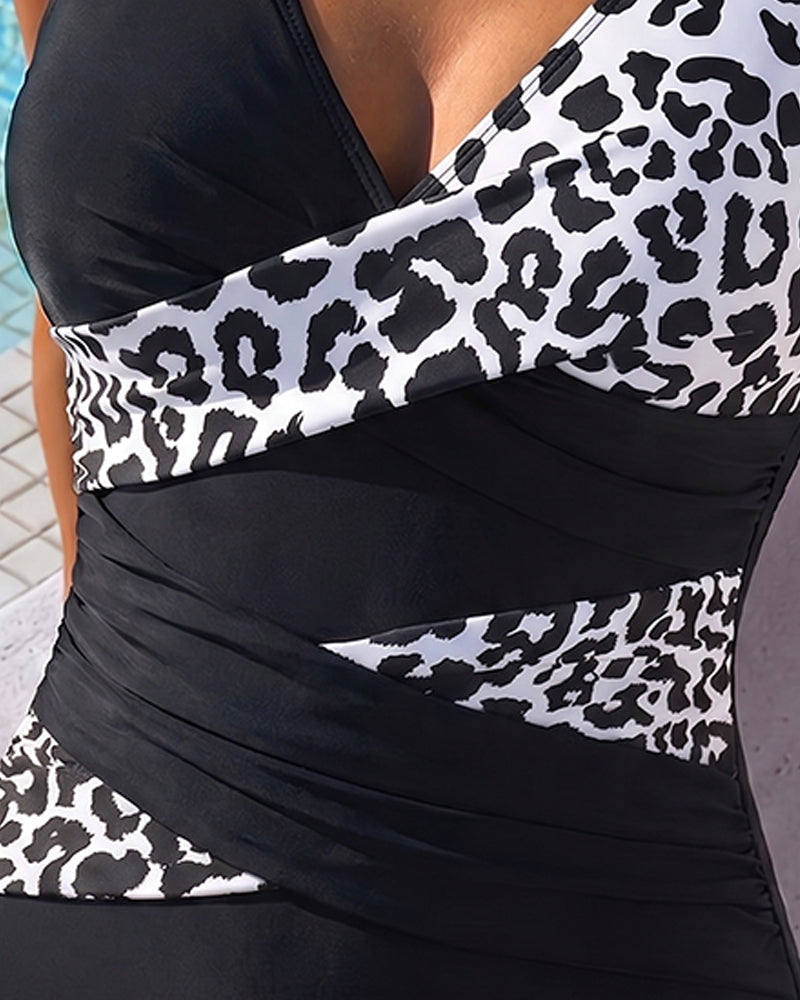 LEO™ | Fato de Banho de Uma Peça Férias Estampado Leopardo