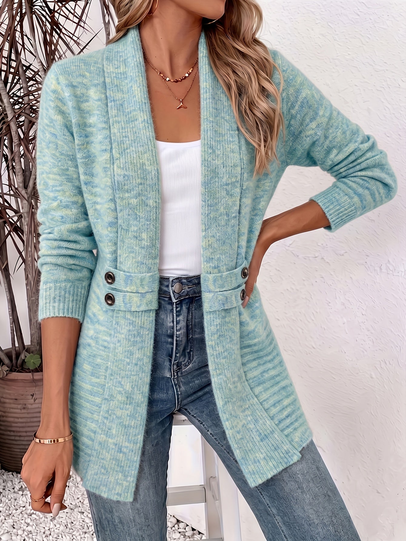Elegante Cardigan para Mulheres - Frente Aberta & Cintura Ajustada