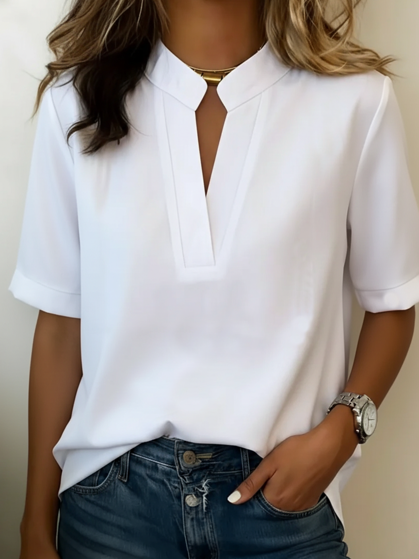 Élise — Blusa elegante com colarinho refinado