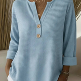 Lucía | Camisola Henley Gofrada com Botões - 2