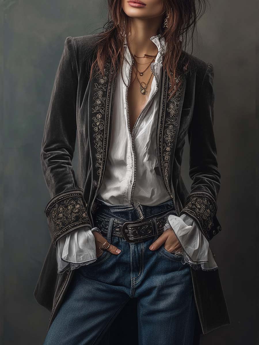Gabrielle | Casaco Longo Bordado
