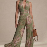 Inés | Macacão plisado de chiffon floral