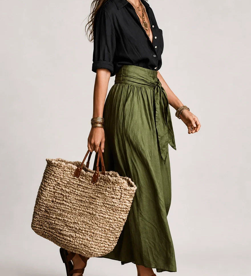 Martina | Vestido maxi de uma só alça elegante e fluido