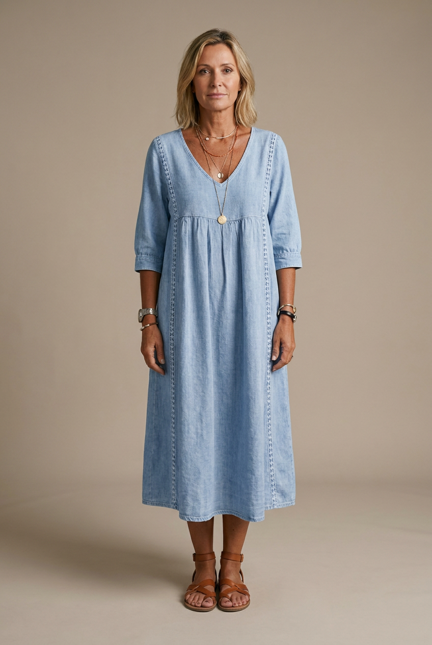 Alba | Vestido maxi com estampado floral artístico e algodão premium