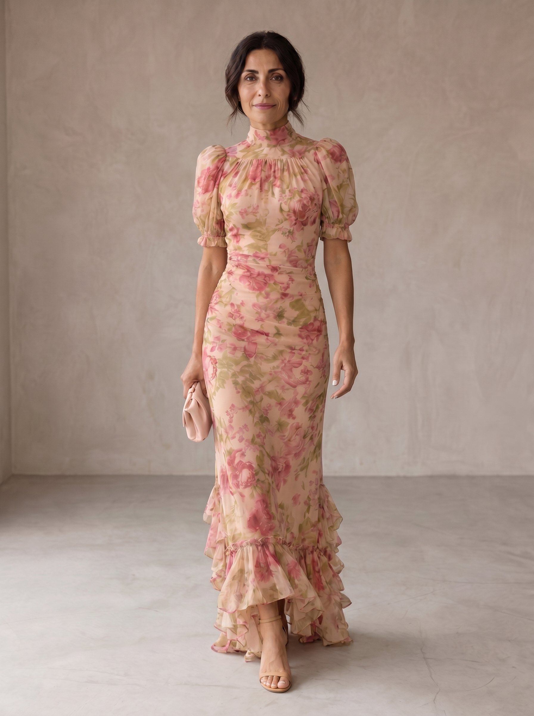 Rosário | Vestido Longo Floral de Chiffon