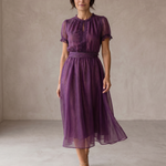 Flavia | Maxi Vestido com Decote em Forma de Gota e Acabamento em Renda