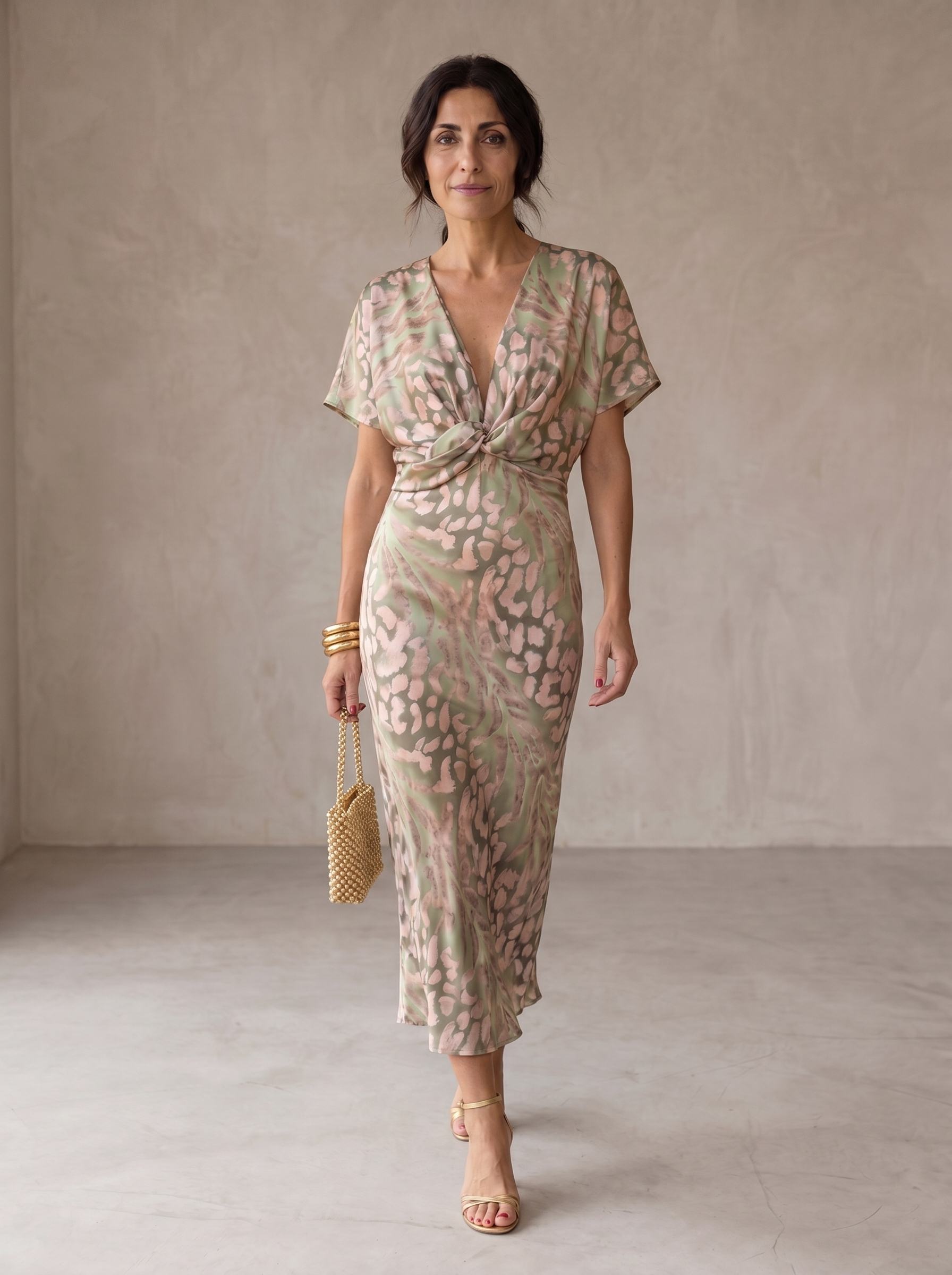 Antonella | Vestido elegante de tecido leve e fluido