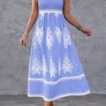 Martina | Vestido maxi com estampado artístico