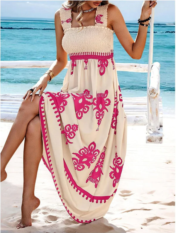 Martina | Vestido maxi com estampado artístico