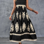 Martina | Vestido maxi com estampado artístico